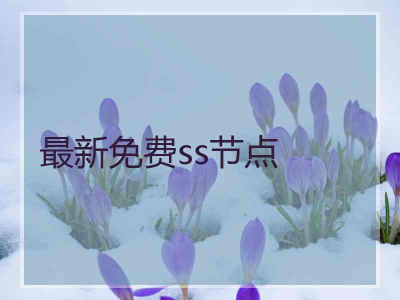 最新免费ss节点