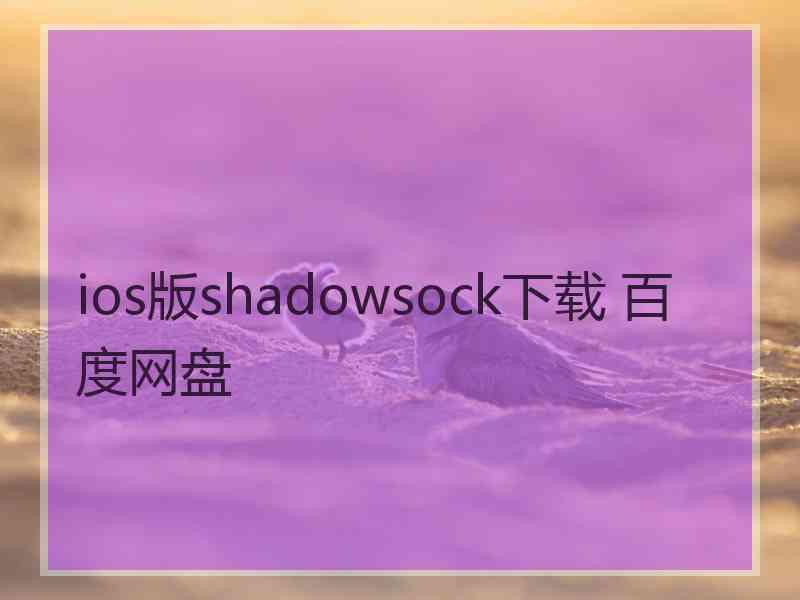 ios版shadowsock下载 百度网盘