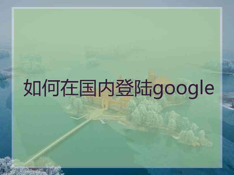 如何在国内登陆google