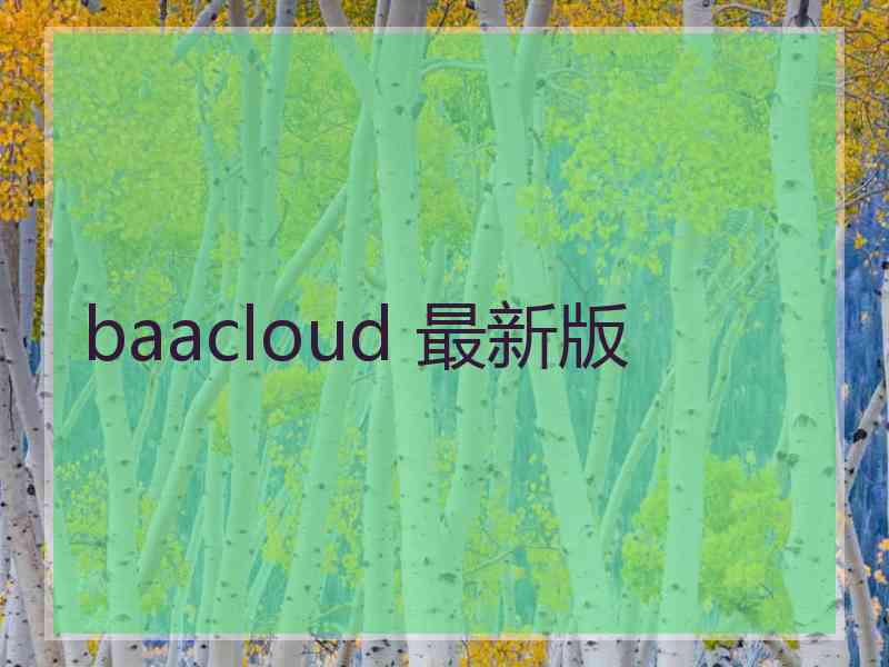 baacloud 最新版