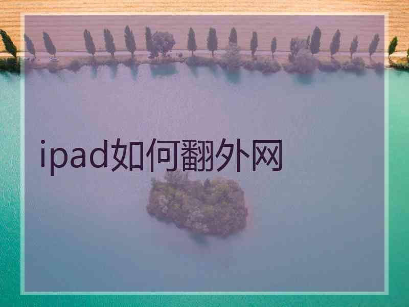 ipad如何翻外网