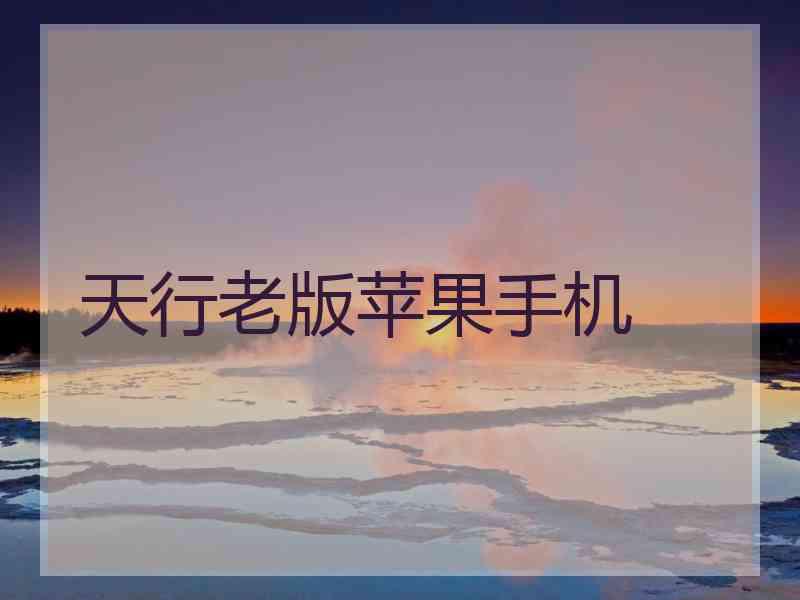 天行老版苹果手机