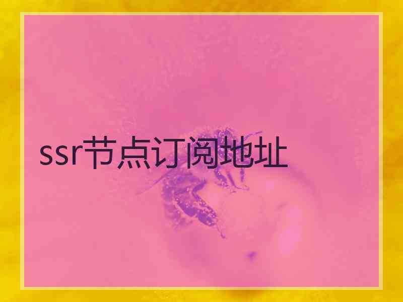 ssr节点订阅地址