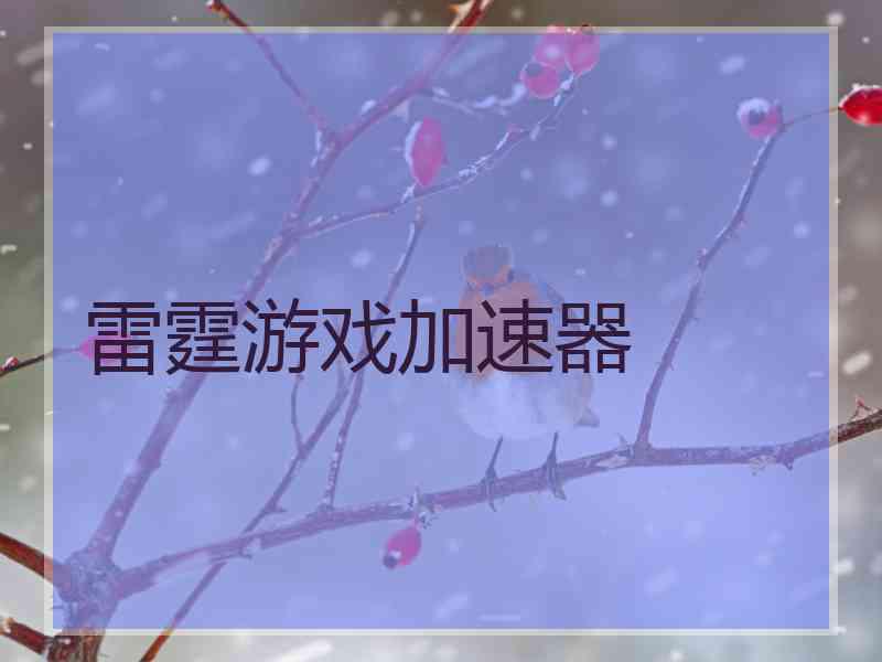 雷霆游戏加速器