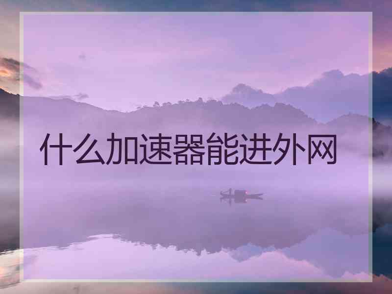 什么加速器能进外网