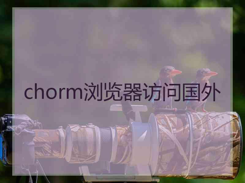 chorm浏览器访问国外