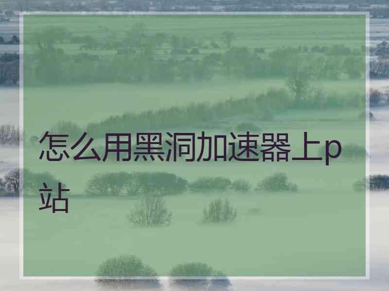怎么用黑洞加速器上p站