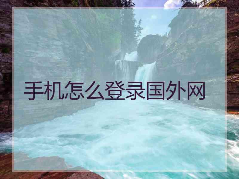 手机怎么登录国外网
