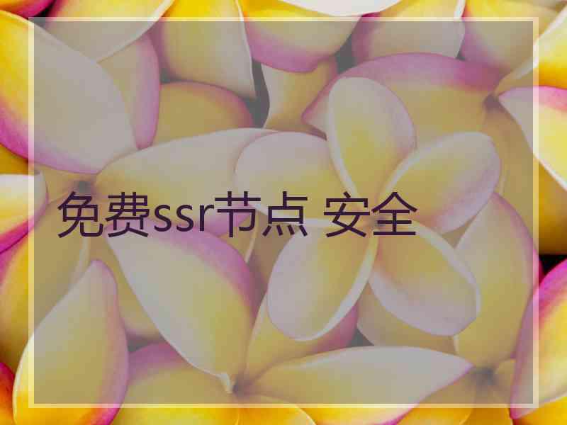 免费ssr节点 安全