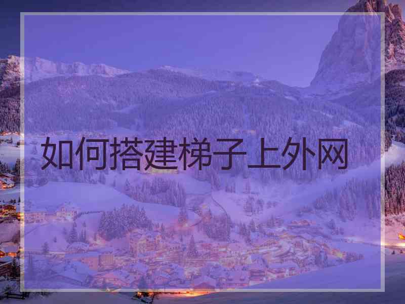 如何搭建梯子上外网